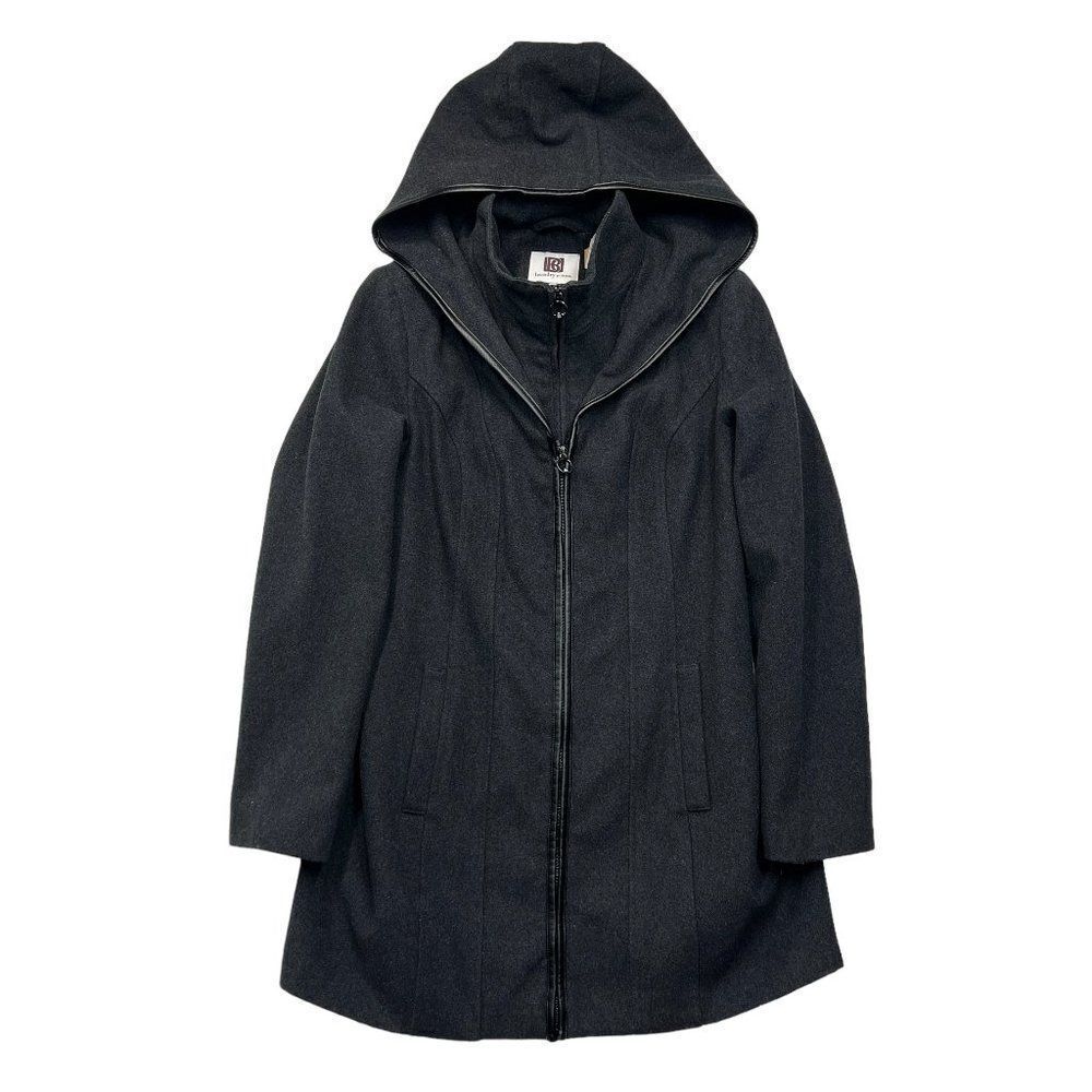 Laundry by Design Women's Dark Gray Hooded Coat